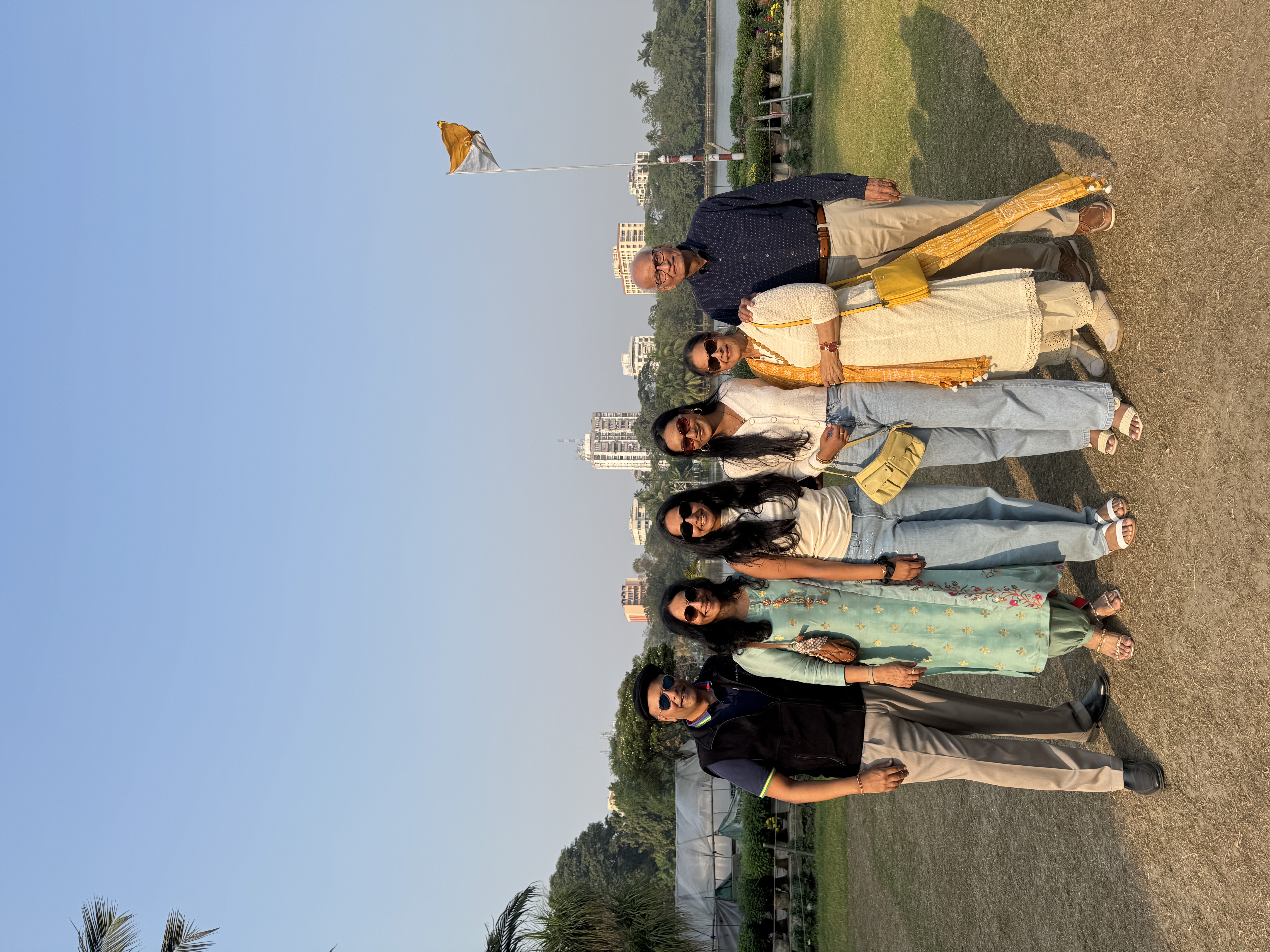 The whole family by the lake in Calcutta