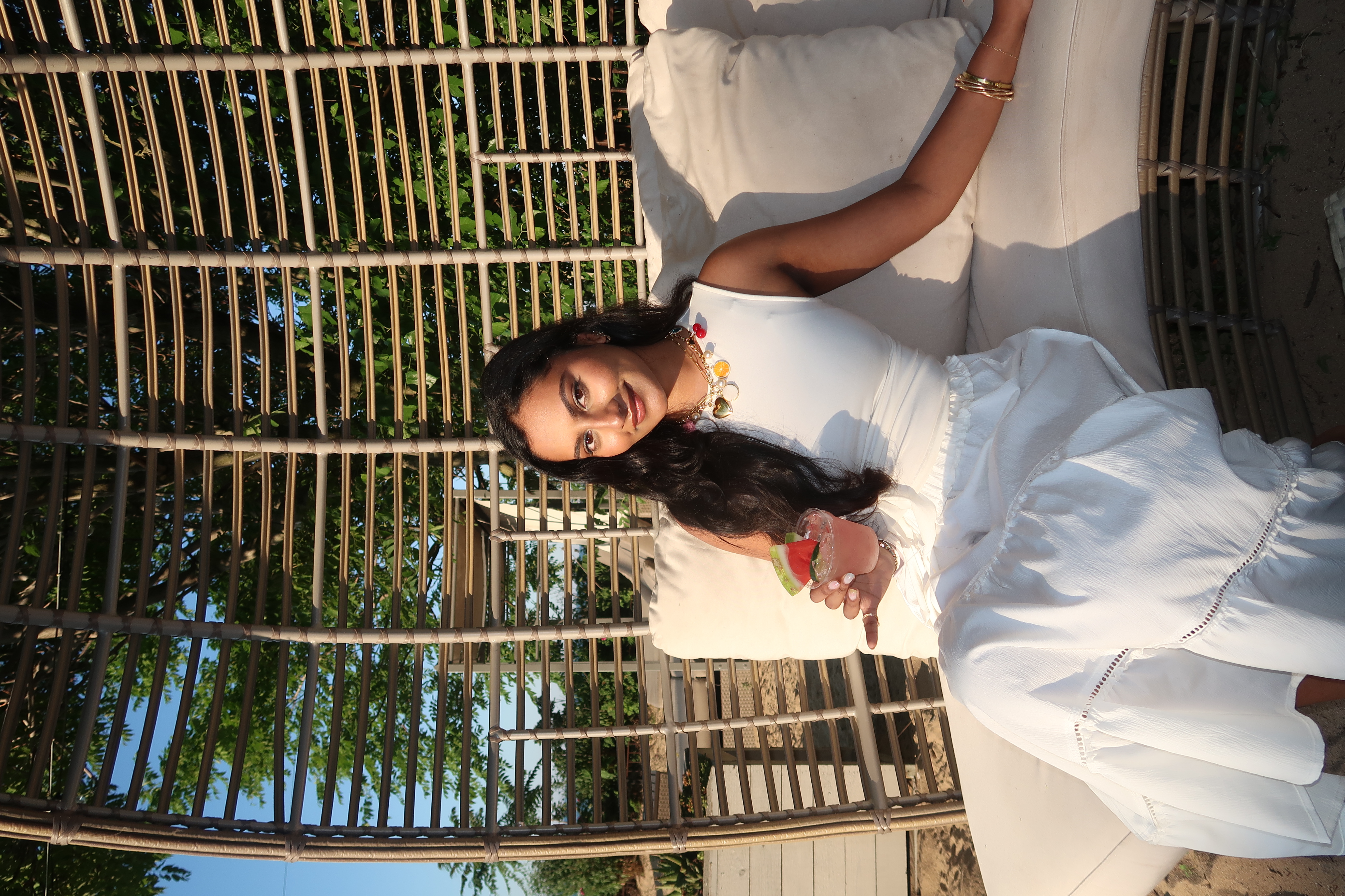 On a hanging swing in Bali